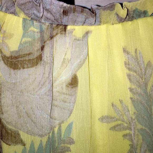 H&M yellow ruffle chiffon print top mini dress tunic 6 - Picture 5 of 10